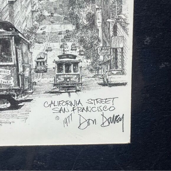 1977 Don Davey Signed Lithograph Print California Street San Francisco 4x6 NEW - Picture 3 of 6